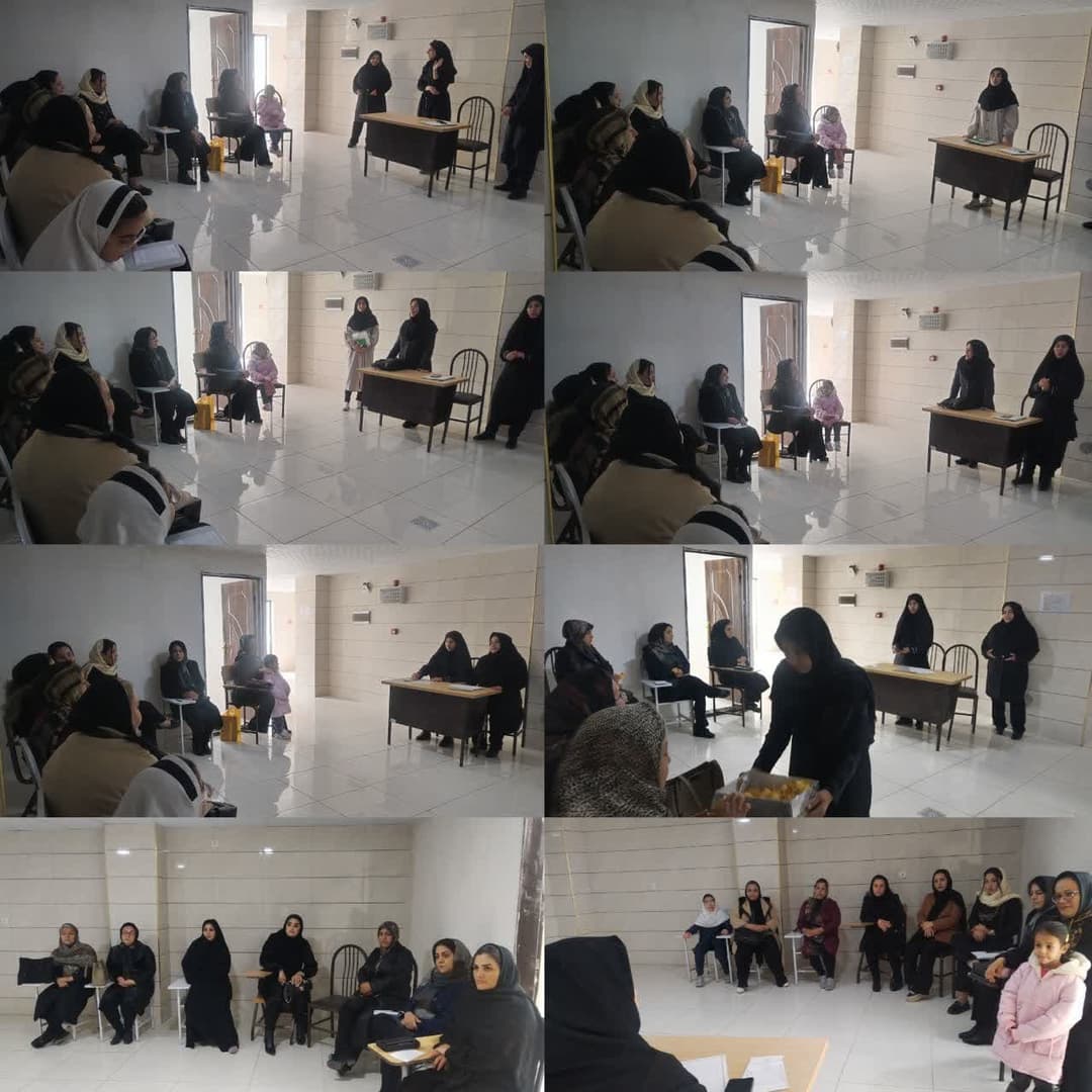 جلسه با اولیای دانش آموزان ودادن کارنامه ماهانه به اولیا
