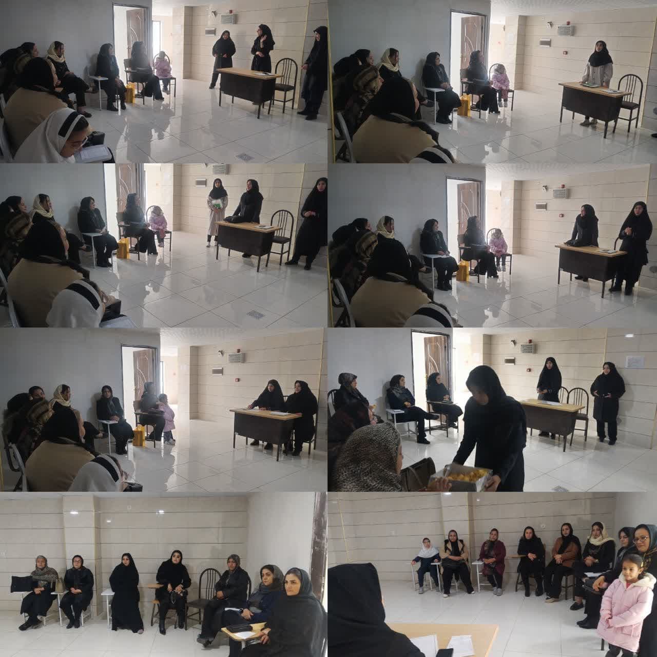 جلسه با اولیای دانش آموزان ودادن کارنامه ماهانه به اولیا
